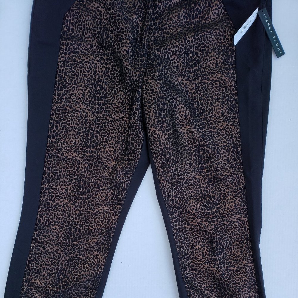 Ivanka Trump Sparkle Brocade Leopard Ankle Pant
